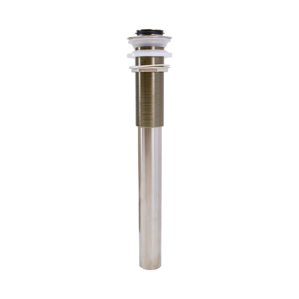 Brushed Nickel Lavatory Pop-up Drain without Overflow Holes